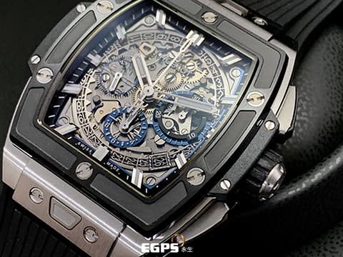 Hublot 宇舶 Spirit of Big Bang 大爆炸 靈魂系列 642.NM.0170.RX 計時碼表 鈦金屬材質 黑色陶瓷錶框 鏤空面盤 2022年電子保單 快拆式錶帶 自動上鍊 42mm