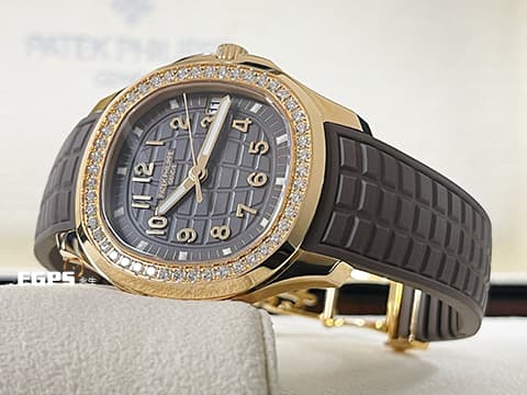 PATEK PHILIPPE 百達翡麗 PP錶 Aquanaut Luce 海底探險家 5268 無敵少見!!原鑲鑽石裱框!! 圓潤八角形錶圈 5268/200R-010貴婦名媛首選~ 超少見優雅【巧克力格紋盤】 灰褐色面盤 18K玫瑰金材質  2025年保單 自動上鍊 38.8mm