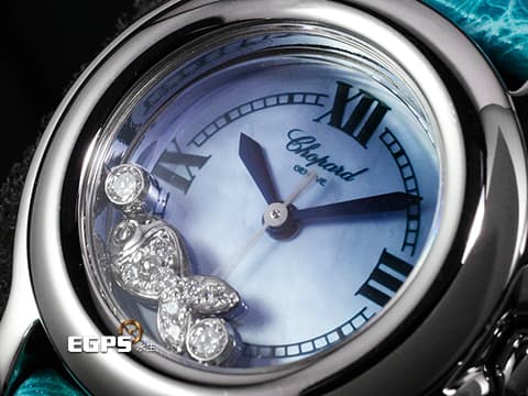 CHOPARD 蕭邦 Happy Sport 快樂鑽  Happy Fish 快樂魚 27/8245-23 不鏽鋼材質 珍珠貝母面盤 2顆圓形及魚造型跑鑽 石英機芯 26mm