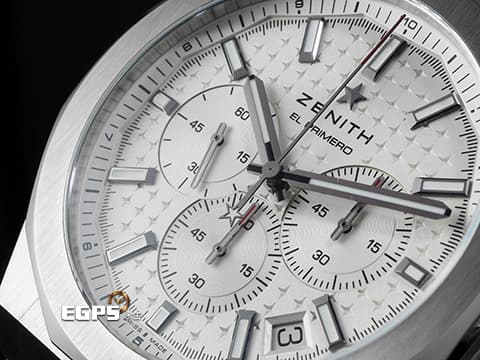 ZENITH 真力時 DEFY Skyline 碟飛 03.9500.3600/01.I001 不鏽鋼材質 銀白色旭日紋圖案面盤  2025年保卡 附原廠綠色橡膠錶帶  自動上鍊 42mm