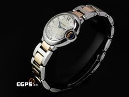 CARTIER 卡地亞 Ballon Bleu 藍氣球 WE902030 18K玫瑰金材質 半金款 <font color="#05f0f0">原廠鑲嵌鑽石時標&nbsp;銀白色雕紋錶盤</font>&nbsp;石英機芯 28.6mm