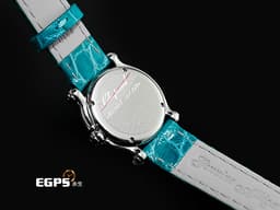 CHOPARD 蕭邦 Happy Sport 快樂鑽  Happy Fish 快樂魚 27/8245-23 不鏽鋼材質 <font color="#05f0f0">珍珠貝母面盤 2顆圓形及魚造型跑鑽</font> 石英機芯 26mm