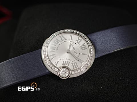 CARTIER 卡地亞 Ballon Blanc de Cartier&nbsp;白氣球 原鑲鑽圈 W4BL0003 不鏽鋼 2022年保單&nbsp;石英腕錶 30mm