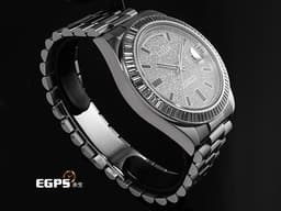 ROLEX 勞力士 DAY-DATE 218399BRIL-83219 18K白金材質 <font color="#05f0f0">原廠鑲嵌滿天星鑽石面盤 原廠鑽石時標</font>&nbsp;<font color="#ff0000">已回勞力士原廠保養，延長保固至2027年10月&nbsp;</font>自動上鍊 41mm