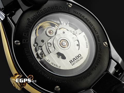 RADO 雷達 Hyperchrome 皓星系列 R32029152 黑色陶瓷材質&nbsp;原廠鑲嵌鑽石錶圈 鏤空面盤 2024年保單 自動上鍊 47.8 x 42mm
