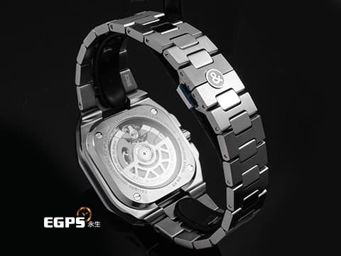 Bell &amp; Ross 柏萊士 Urban系列 BR-X5 ICE BLUE STEEL&nbsp;冰藍色面盤 動力儲存顯示&nbsp;不鏽鋼材質&nbsp;2025年保卡&nbsp;自動上鍊 41mm