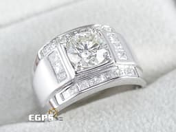 白K金 天然鑽石 1.19CT 鑽石 戒指 豪華鑲鑽 男戒 鑽戒
