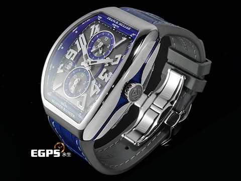 Franck Muller 法蘭穆勒 FM Master Banker V45 MB SC DT NOTZ 銀色拉絲不鏽鋼面盤 GMT 三地時區&nbsp;2025年保單 限量50支&nbsp;自動上鏈 44x54 mm