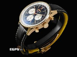 BREITLING 百年靈 Navitimer B01-Chronograph 43 航空計時 18K玫瑰金材質 RB0138211B1P1 <font color="#05f0f0">經典環形飛行滑尺 黑色熊貓面盤</font><font color="#FF0000"> 自製B01機芯 2026年保卡 重約3.38兩&nbsp;</font> 自動上鍊 飛行錶 43mm