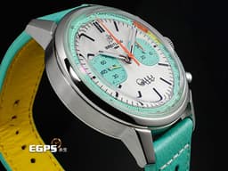 BREITLING 百年靈 Top Time B01系列 Fausto Coppi AB01768A1A1X1 不鏽鋼材質 <font color="#05f0f0">綠松石色小錶盤</font>&nbsp; <font color="#fd9753">橙色閃電形秒針</font>&nbsp;<font color="#FF0000">自製B01機芯 2025年保單 限量750支</font> 自動上鍊 41mm