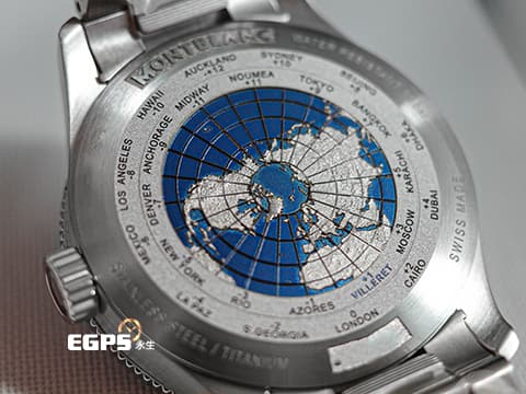 MONTBLANC 萬寶龍 1858 GMT 系列 MB129615 首創無指針 GMT 二地時間 不銹鋼 大三針&nbsp;2025年保單  自動上鍊 42mm