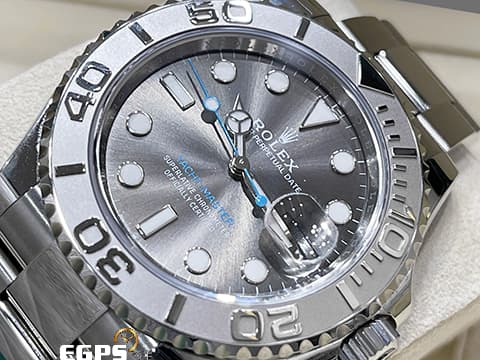 ROLEX 勞力士 Yacht-Master 遊艇名仕 126622 灰面藍針 不鏽鋼 鉑金錶圈 最新式，3235新機芯 2019年保單 台灣公司貨 附一條黑色藍線Rubber B橡膠帶 自由切換搭配風格 自動上鍊 40mm