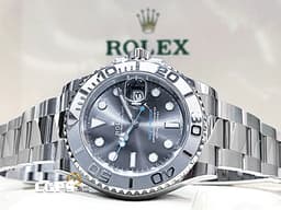 ROLEX 勞力士 Yacht-Master 遊艇名仕 126622 灰面藍針 不鏽鋼 鉑金錶圈 <font color=#FF0000>最新式，3235新機芯 2019年保單 台灣公司貨</font> <font color=#ffff00>附一條黑色藍線Rubber B橡膠帶 自由切換搭配風格</font> 自動上鍊 40mm