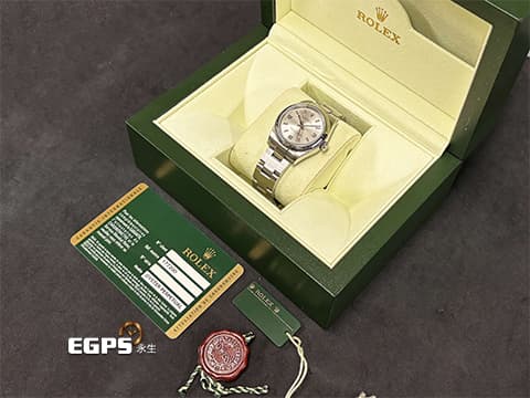 ROLEX 勞力士 177200 Oyster Perpetual OP 31 香檳銀面盤 粉色夜光時標 蠔式恆動&nbsp;不鏽鋼材質 自動上鍊 31mm
