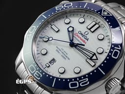 OMEGA 歐米茄 Seamaster 海馬系列 52230422004001 <font color="#0582f5">白色陶瓷面盤 藍色陶瓷錶圈</font> 同軸擒縱 <font color="#FF0000">海馬300 2021年保卡 附原廠藍色橡膠錶帶</font>&nbsp;專業潛水錶300米防水 自動上鍊 42mm
