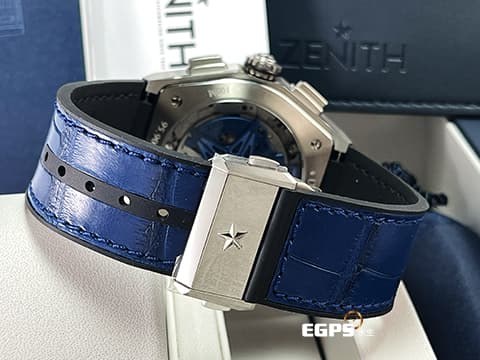 ZENITH 真力時 Defy El Primero 21 高振頻 1/100秒 計時碼錶 95.9002.9004/78.R582 藍色鏤空面盤 鈦金屬材質&nbsp;2025年保卡 台灣公司貨&nbsp;自動上鍊 44mm