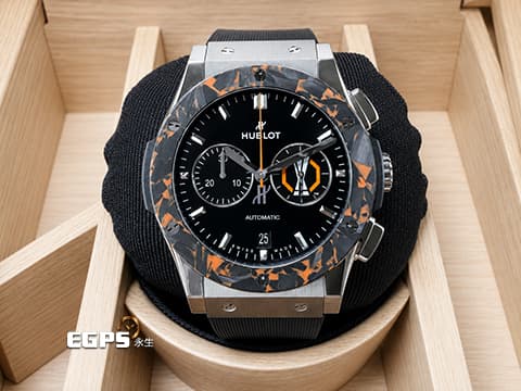 HUBLOT 宇舶 Classic Fusion Chronograph 經典融合 541.NQ.1470.RX.UEL26 橘色玻璃纖維錶圈 UEFA EuropaLeague 官方授權限量版 鈦金屬材質錶殼&nbsp;計時碼錶 2026年保單 全球限量50只 自動上鍊 42mm