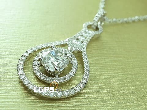 天然鑽石 K金鑽石項鍊 造形項鍊 主石重1.00CT 鑽石項鍊 白K金