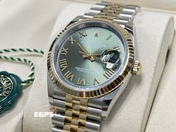 ROLEX 勞力士 DateJust 36 蠔式日誌型 <font color="#058703">橄欖綠面盤</font> 126233 <font color="#f5e284">半金款 18K黃金</font>&nbsp;DJ36 經典三角坑紋錶圈&nbsp;<font color="#ff0000">2026年保卡 紀念型（Jubilee）五銖錶帶</font> 自動上鏈 36mm
