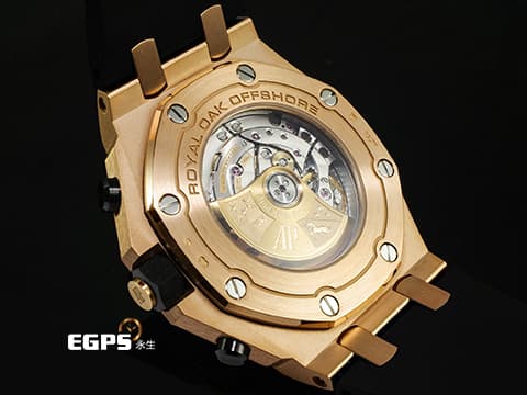 Audemars Piguet 愛彼 AP錶 Royal Oak Offshore 皇家橡樹離岸型 計時碼表 26470OR.00.A002CR.01 18K玫瑰金材質 小金貓&nbsp;2020年保單&nbsp;自動上鍊 42mm