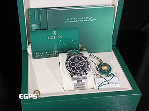 ROLEX 勞力士 Cosmograph Daytona 宇宙計時型 迪通拿 126500LN 計時碼表 黑熊貓 亮黑色面盤搭配銀色計時圈 126500 LN 不鏽鋼 陶瓷錶圈 最新4131機芯 2025年保單 自動上鍊 40mm
