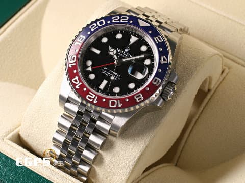 ROLEX 勞力士 GMT-Master II 格林威治型 126710 BLRO 紅藍雙色陶瓷框 可樂圈 126710BLRO 兩地時區 2021年保卡 Pepsi 百事圈 紀念型（Jubilee）五銖錶帶 自動上鍊 40mm