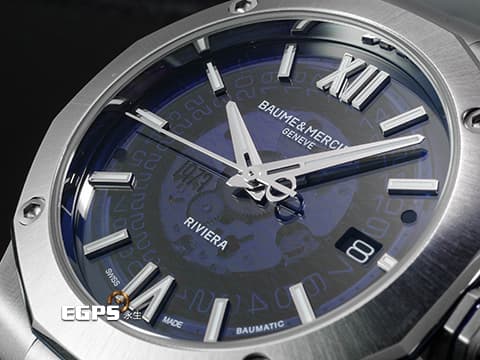 BAUME &amp; MERCIER 名士 classima M0A10749 Riviera 50 週年特別版 限量273支&nbsp;秘密「1973」標誌 透明藍色藍寶石錶盤   2023年保卡 快拆功能系統&nbsp;自動上鏈 42mm