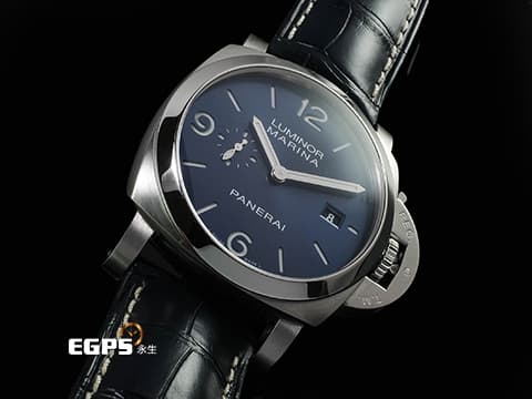 PANERAI 沛納海 Luminor Marina PAM3314 PAM03313 不鏽鋼材質 藍色面盤 PAM快速裝卸系統™&nbsp;2026年保卡&nbsp;自動上鍊 44mm
