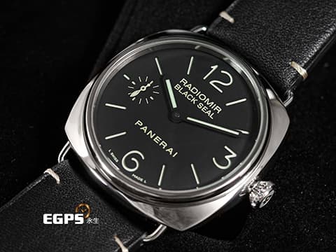 PANERAI 沛納海 Radiomir Black Seal PAM00183 黑豹 經典三明治夜光面盤 不鏽鋼 小秒針 復古 洋蔥頭錶冠 PAM183&nbsp;台灣公司貨&nbsp;手上鍊 45mm