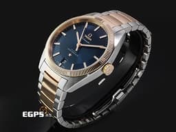 OMEGA 歐米茄 Globemaster 星座系列 13020392103001 18K玫瑰金&amp;不鏽鋼材質 半金款 <font color="#0582f5">太陽線紋磨砂藍色面盤</font> <font color="#ff0000">2024年保卡 台灣公司貨</font> 同軸擒縱 自動上鏈 39mm