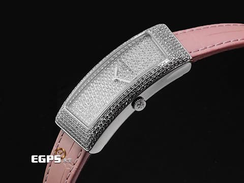 Vacheron Constantin 江詩丹頓 25010 18K白金材質 精鑲滿天星鑽石面盤、錶圈 精鑲鑽石錶扣&nbsp;整支錶重約1.68兩 石英機芯 23mm
