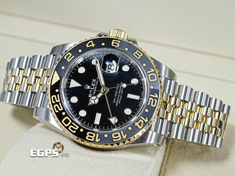 ROLEX 勞力士 GMT-Master II 蠔式 格林威治型 126713GRNR 灰黑雙色陶瓷錶圈 皮蛋圈 126713 GRNR 18K黃金 半金款 兩地時間 2025年保卡 紀念型（Jubilee）五銖錶帶 自動上鍊 40mm