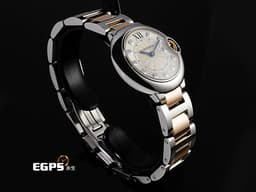 CARTIER 卡地亞 Ballon Bleu 藍氣球 WE902030 18K玫瑰金材質 半金款 <font color="#05f0f0">原廠鑲嵌鑽石時標&nbsp;銀白色雕紋錶盤</font>&nbsp;石英機芯 28.6mm