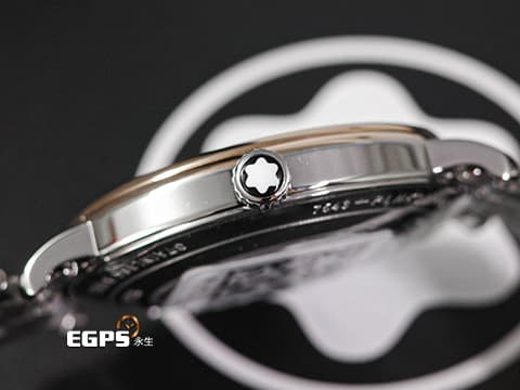 MONTBLANC 萬寶龍 &nbsp;Tradition 傳統系列 127776 鍍金不鏽鋼材質 灰色太陽紋放射面盤 2025年保卡 自動上鍊 40mm