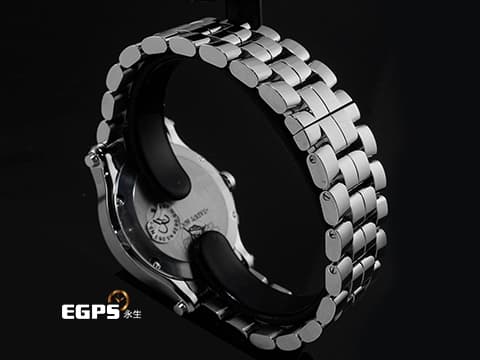 CHOPARD 蕭邦 Happy Sport 快樂鑽 278582-3009 粉紅色面盤 五顆跑鑽&nbsp;錶冠鑲嵌圓形粉色水晶&nbsp;不鏽鋼材質&nbsp;2026年保單&nbsp;石英機芯 36mm