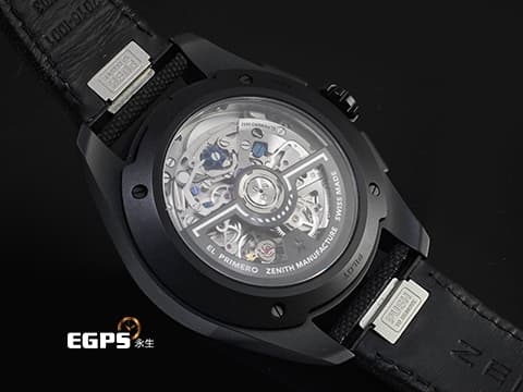 ZENITH 真力時 PILOT BIG DATE FLYBACK 飛行員 高振頻 49.4000.3652/21.I001 黑色陶瓷材質&nbsp;黑色橫向雕紋飾面盤&nbsp;大日期窗 飛返 計時碼表 2026年保卡 自動上鍊 42.5mm