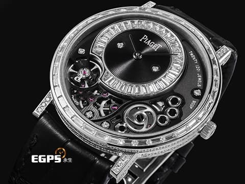 PIAGET 伯爵 Altiplano Skeleton 非凡珍品 G0A39120 超薄 微型自動盤 18K白金材質 原廠鑲嵌38顆長方形美鑽（約1.4克拉）及266顆圓形美鑽（約1.9克拉）錶殼 鑲飾33顆長方形美鑽（約1.3克拉）面盤 2026年保卡 新錶參考訂價：6,400,000元 手動上鍊 38mm