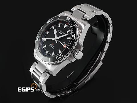 LONGINES 浪琴 HYDROCONQUEST GMT 康卡斯 深海征服者 L38904566 兩地時間 不鏽鋼材質&nbsp;浪鬼 黑色陶瓷錶圈 黑色面盤 黑水鬼&nbsp;2025年保卡&nbsp;潛水錶 自動上鍊 41mm