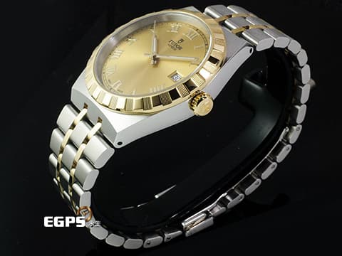 TUDOR 帝舵 ROYAL 皇家系列 28503-0003 不鏽鋼材質 香檳金色面盤 羅馬數字時標&nbsp;2026年保卡 自動上鍊 38mm
