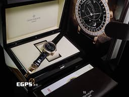 Patek Philippe 百達翡麗 PP 超級複雜功能時計 6104R-001 18K玫瑰金材質 <font color="#05f0f0">北半球天文顯示功能</font>&nbsp;<font color="#05f0f0">宛若夜空中星河般的面盤 原廠鑲嵌60顆鑽石錶圈、錶扣（共5.4克拉）</font>&nbsp;<font color="#ff0000">鑽石星空 銀河蒼穹 日內瓦的星象</font>&nbsp;<font color="#ff0000" style="font-size: 10pt;">VIP限定稀有錶款&nbsp;2023年保單 蒐藏未使用品</font><span style="font-size: 10pt;"> 自動上鏈 40mm</span>