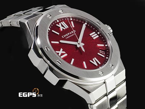CHOPARD 蕭邦 Alpine Eagle 41 雪山傲翼 阿爾卑斯雄鷹 298600-3023 不鏽鋼材質&nbsp;丹霞 紅色螺旋放射紋面盤 限量88支&nbsp;阿胖鷹&nbsp;2024年保單&nbsp;自動上鍊 41mm