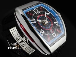 Franck Muller 法蘭穆勒 FM Vanguard&nbsp;Racing Skeleton V45SCDTSQTRCGJ&nbsp;<font color="#0582f5">藍色&amp;紅色元素 賽車風格鏤空面盤</font>&nbsp;<font color="#ff0000">限量50支 2023年保單</font> 自動上鏈 44x54 mm