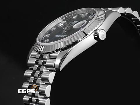 ROLEX 勞力士 DATEJUST 126334 蠔式日誌型 經典 不鏽鋼材質 18K白金太陽坑紋錶圈&nbsp;鑽石時標藍色面盤&nbsp;2022年保卡&nbsp;自動上鏈 41mm