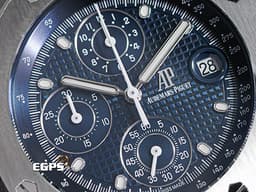 Audemars Piguet 愛彼 AP錶 Royal Oak Offshore 皇家橡樹 離岸型 26238ST.OO.2000ST.01 <font color=#4169e1>經典初代雲夜藍「Petite Tapisserie」格紋面盤</font> 飛返 計時碼錶 26238 ST 不鏽鋼 <font color=#FF0000>2022年保卡 最新易換式錶帶系統 另附膠帶錶帶</font> 自動上鍊 42mm