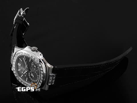 Patek philippe 百達翡麗 PP Nautilus 金鷹 鸚鵡螺 5712G 18K白金 灰色漸層面盤 精鑲鑽石錶圈、錶爾 2015年保單&nbsp;自動上鏈 43x38mm