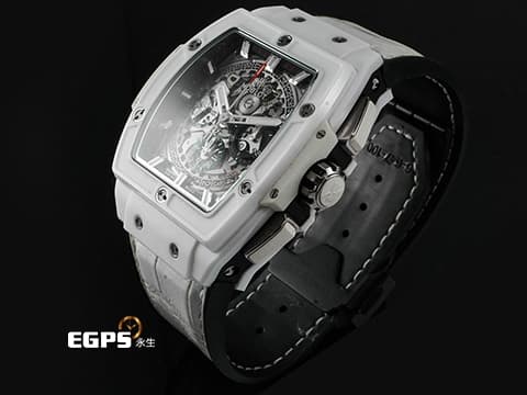 HUBLOT 宇舶 Spirit of Big Bang White Ceramic 大爆炸 靈魂系列 641.HX.0173.LR 白色陶瓷材質錶殼&nbsp;計時碼表 酒桶型 2020年卡&nbsp;自動上鍊 42mm