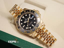 ROLEX 勞力士 GMT-Master II 蠔式 格林威治型 126718 GRNR 兩地時間&nbsp;<font color="#f5dea8">18K黃金材質</font>&nbsp;126718GRNR <font color="#a9a7a7">灰黑雙色Cerachrom陶質字圈</font>&nbsp;皮蛋圈&nbsp;<font color="#FF0000">2025年保單 紀念型五珠（Jubilee）錶帶</font> 自動上鍊 40mm