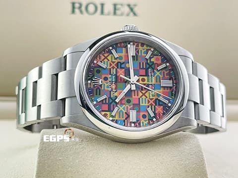 ROLEX 勞力士 Oyster Perpetual 36 經典 蠔式恆動型 126000 新款&nbsp;彩色紀念花紋漆面圖案面盤  OP36 904L不鏽鋼 126000-0016 大三針&nbsp;2026年 新式木質保卡 自動上鍊 36mm