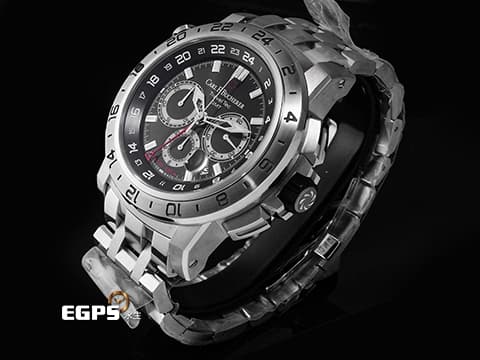 Carl F. Bucherer 寶齊萊 Patravi ChronoGrade 柏拉維 00.10633.08.33.01 三地時間顯示 GMT 不鏽鋼材質 黑色面盤、原廠橡膠錶帶&nbsp;台灣公司貨 錶友蒐藏未使用品 保有部分原廠膠膜&nbsp;自動上鍊 46.6mm