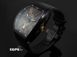 FRANCK MULLER 法蘭穆勒 Vanguard系列 V45 SC DT TT NR BR 5N <font color="#ff00ff"> 鍍PVD不鏽鋼&amp;玫瑰金材質</font> <font color="#ffffff">灰色拉絲直條紋面盤</font> <font color="#ff0000">2025年保單</font> 酒桶型 自動上鍊 44x54mm